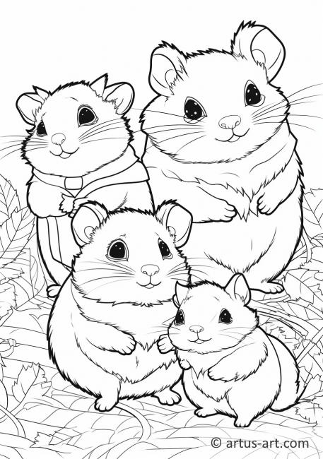 Page de coloriage de hamsters